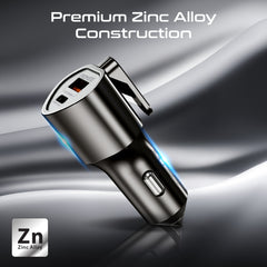 PROMATE Promate VoltGuard 55.5W Fast Car Charger with USB-C PD 33W, USB-A 22.5W Fast Charging,BLACK