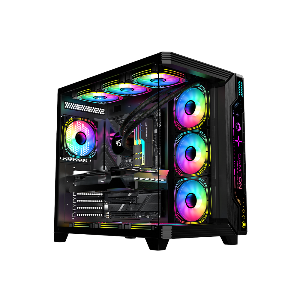 GAMEON Pulse Series Mid Tower Gaming Case-Black