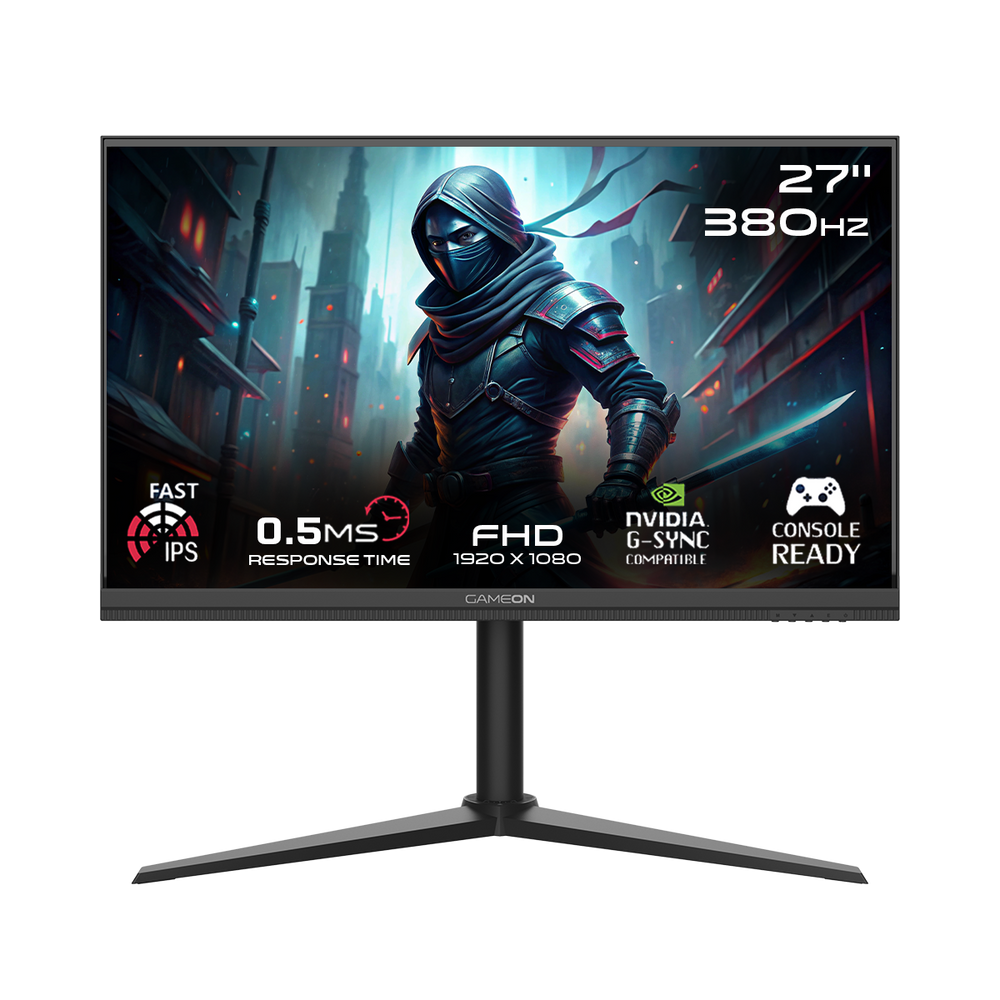 GAMEON GOMP27FHD380IPS Midnight Pro Series 27" FHD, 380Hz, MPRT 0.5ms, HDMI 2.1, Fast IPS Gaming Monitor (Support PS5) - Black