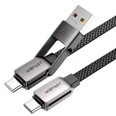 ACEFAST C13-04 USB-A/USB-C to USB-C zinc alloy connectors charging data cable black