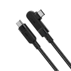 ACEFAST C5-03 USB-C to USB-C 100W right angled aluminum alloy charging data cable black