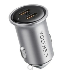 شاحن سيارة فولتمي كازو 30 سي سي (30 واط) رمادي فضي