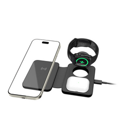 XPower WLM9 3 In 1 Magnetic Wireless Travel Charging Pad - Black