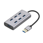 Promate - ezHub-7 Aluminium Alloy Powered USB Hub ,Grey