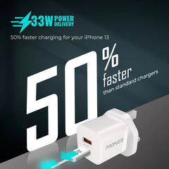 Apple iPhone 17 Pro 512GB Cosmic Orange +Promate 33W Power Delivery GaNFast Charging Adapter- White