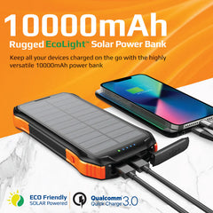 Promate 10000mAh Rugged EcoLight™ Solar Power Bank