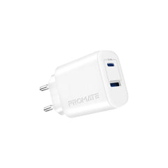 Promate - BiPlug-2, 17W High-Speed Dual Port Charger,White