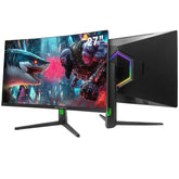 SHARX Gaming Monitor 27", OD 200Hz Refresh Rate, 0.3ms (MPRT) Response Time, Curved VA, FHD, 2.1HDMI, Fixed Stand, RGB Backlight, 3w Speaker, Free Sync, G-Sync Compatible.