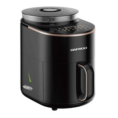 مقلاة هوائية + جهاز بخار من دايو، سعة 4.5 لتر، شاشة لمس LED، 14 برنامجًا مُعدًا مسبقًا، 1500 واط - أسود