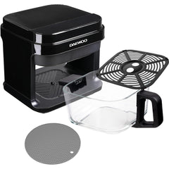 مقلاة هوائية رقمية من دايو مع وعاء زجاجي سعة 5.5 لتر، شاشة لمس LED، 8 برامج مُعدة مسبقًا، 1200 واط