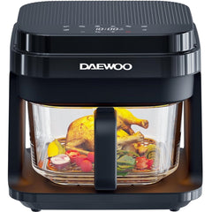 مقلاة هوائية رقمية من دايو مع وعاء زجاجي سعة 5.5 لتر، شاشة لمس LED، 8 برامج مُعدة مسبقًا، 1200 واط