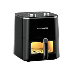 مقلاة هوائية يدوية من دايو سعة 5 لترات بقوة 1500 واط - أسود