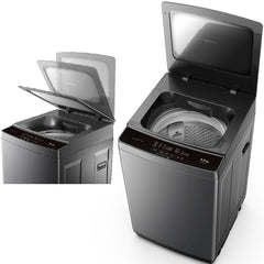 غسالة شارب ذات التحميل العلوي سعة 8 كجم وسرعة 700 دورة في الدقيقة، لون فضي داكن