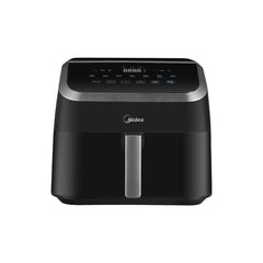 مقلاة هوائية ميديا وايد ماكس، تحكم رقمي باللمس، سعة 9 لترات، مع نافذة شفافة - أسود