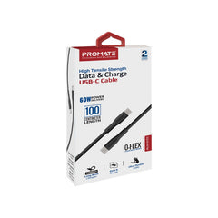 Promate - xCord-CC,High Tensile Strength Data & Charge USB-C Cable,BLACK