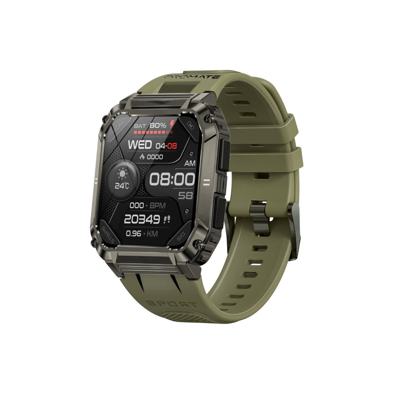 Promate ActivLife Smartwatch with Wireless BT Calling,Mid Night Green