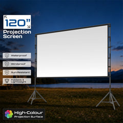 PROMATE 120" Compact Portable Projection Screen with Dual Stand ,White