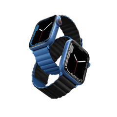 سوار ساعة أبل قابل للعكس مغناطيسي من يونيك ريفيكس، مقاس 38/40/41 مم، كاسبيان (أزرق/أسود)