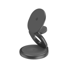 BAZIC GOMAG GYRE, 360 ROTATING BASE 3 IN 1 WIRELESS CHARGER WITH APPLE WATCH AND AIRPODS CHARGING - GUNMETAL