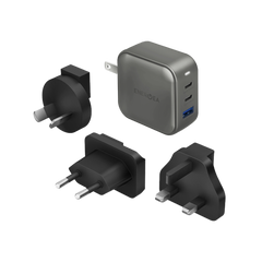 ENERGEA TRAVELWORLD GAN66, 2C1A PD/PPS/QC3.0 WALL CHARGER,66W (US+UK+EU+AU) - GUN EOL