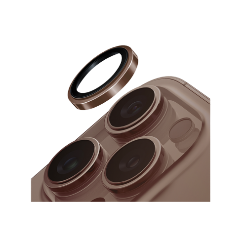UNIQ OPTIX IPHONE 16 PRO 6.3/PRO 6.9 (2024) STAINLESS STEEL FRAME SAPPHIRE CAMERA LENS PROTECTOR - GILDED GOLD (GILDED GOLD)