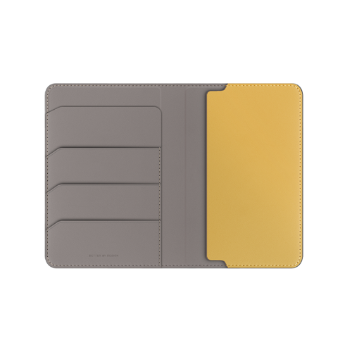 UNIQ BELMONT PASSPORT HOLDER WITH RFID-BLOCKING - FLINT GREY (FLINT GREY/CANARY YELLOW)
