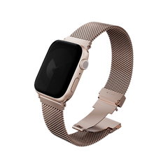 UNIQ DANTE PRO APPLE WATCH SELF-ADJUSTABLE MESH STEEL BAND 42/41/40MM - METALLIC ROSE