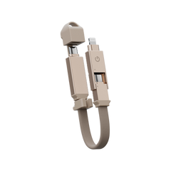 ENERGEA SHEATH 2-IN-1 C TO C + LIGHTNING CABLE, 480MBPS, 60W, 15CM -GOLD
