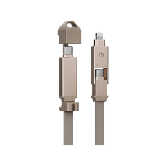ENERGEA SHEATH 2-IN-1 C TO C + LIGHTNING CABLE, 480MBPS, 60, 1M -GOLD