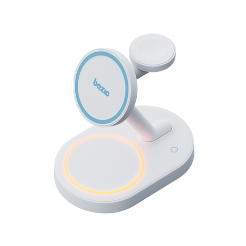 BAZIC GOMAG STATION 2 3IN1 FAST WIRELESS CHARGING STATION WITH APPLE WATCH CHARGER -WHITE