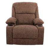 Black Bull Premium Sofa Swivel Rocker Recliner Size (H:110 W: 86 cm) – Fabric Brown