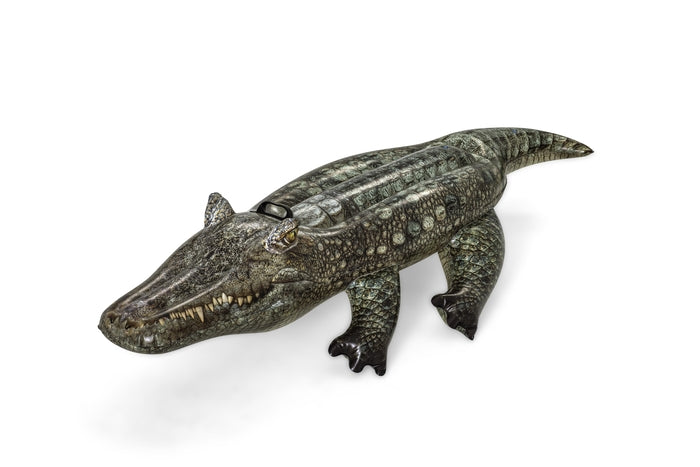BESTWAY 1.93M X 94CM REALISTIC REPTILE RIDE ON (Contents:1 rider-on, repair patch) Age 3+