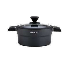 Daewoo Granite Casserole with Lid - 28 cm - Black