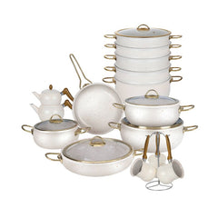 OSFE Granite Cookware Set 23 PCS - White