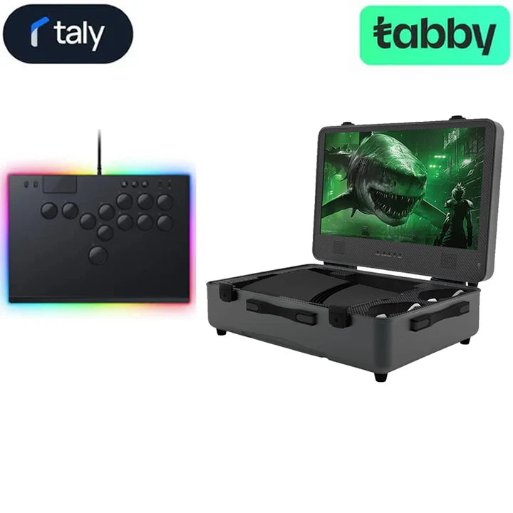 Bundle : SharX QUEST Gaming Suitcase (PQ-24Q165I) – 24" QHD Monitor + Razer Kitsune All-Button Arcade Controller for PS5 & PC - Black