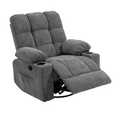 Black Bull Premium Sofa Swivel Rocker Recliner Fabric - Dark Grey