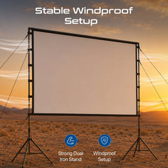 PROMATE 120" Compact Portable Projection Screen with Dual Stand ,White