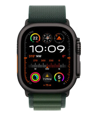 APPLE WATCH ULTRA 2 GPS + CELLULAR 49MM BLACK TITANIUM CASE WITH DARK GREEN ALPINE LOOP - SMALL