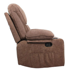 Black Bull Premium Sofa Swivel Rocker Recliner Size (H:110 W: 86 cm) – Fabric Brown