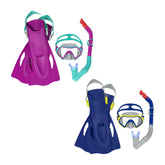 Bestway Crusader Snorkel Set (Contents:One mask, one snorkel and one pair of fins, 2 assorted colors, Fin Size: US(5-8); Eur (37-41)) Age 7+