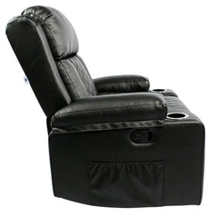 Black Bull Premium Sofa Swivel Rocker Recliner Size (H:107 W: 86 cm) – PU Black