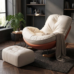 Black Bull Steel Recliner Rocking Chair with Ottoman