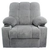 Black Bull Premium Sofa Swivel Rocker Recliner Size (H:110 W: 86 cm)- Fabric Light Grey