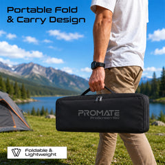 PROMATE 150" Compact Portable Projection Screen with Dual Stand ,White