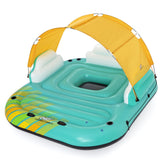 Inflatable pool float with canopy on a white background