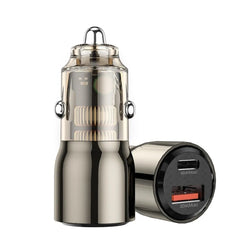 WIWU Wi-QC012 95W PD+QC Fast Zinc Alloy Car Charger Transparent Black