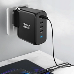 XPower GW150B 150W 4 Outout PD 3.0/Qc/Scp Gan Wall Charger - Black