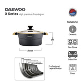 Daewoo Granite Casserole Pot -DCC 2400-Brown