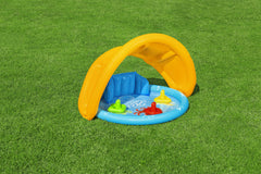 Bestway 1.15M X 89CM X 76CM Lil' Seashapes Baby Pool (Contents:1 pool,3 rings,1 sun shade, repair patch.) Age 6M+