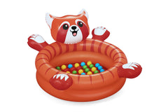 Bestway 1.07m x 94cm x 58cm Playful Red Panda Ball Pit (1 ball pit, 50 play balls, repair patch) Age 2+